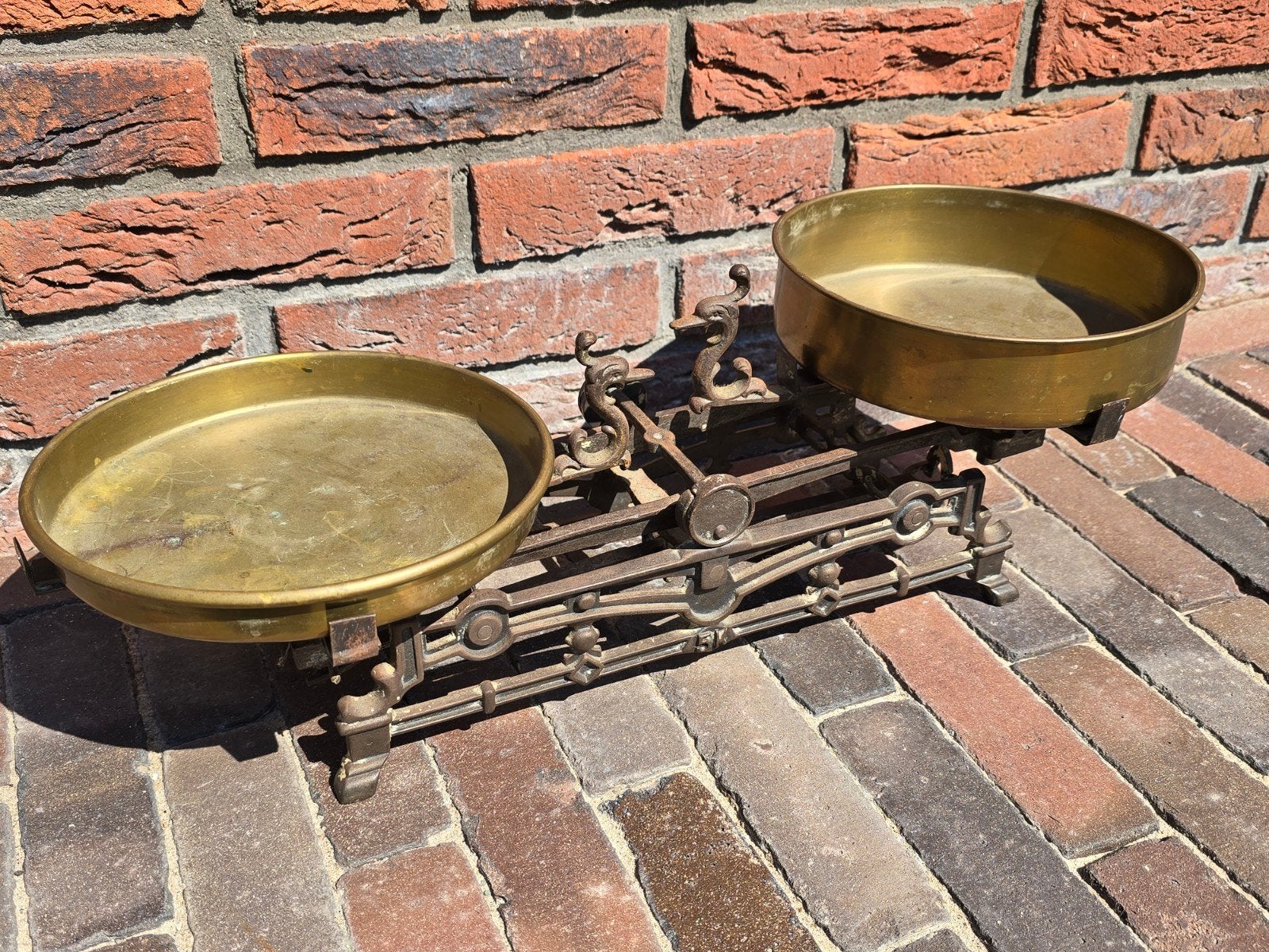 Prachtige antieke Franse 5 Kilo weegschaal van 1758 €59, Ophalen of Verzenden, Koper