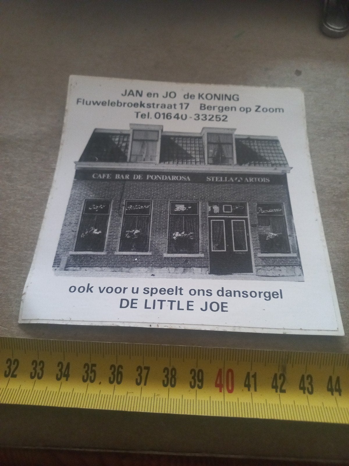 Oude sticker Café Bar De Pondarosa Bergen op Zoom, Ophalen of Verzenden, Gebruikt