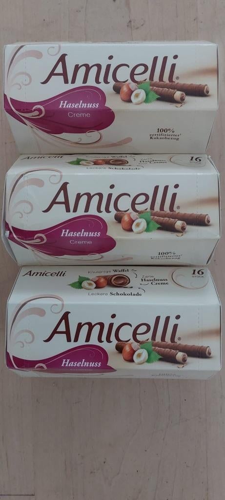Amicelli Haselnuss Creme wafelrolletjes 3x, Diversen, Levensmiddelen, Ophalen