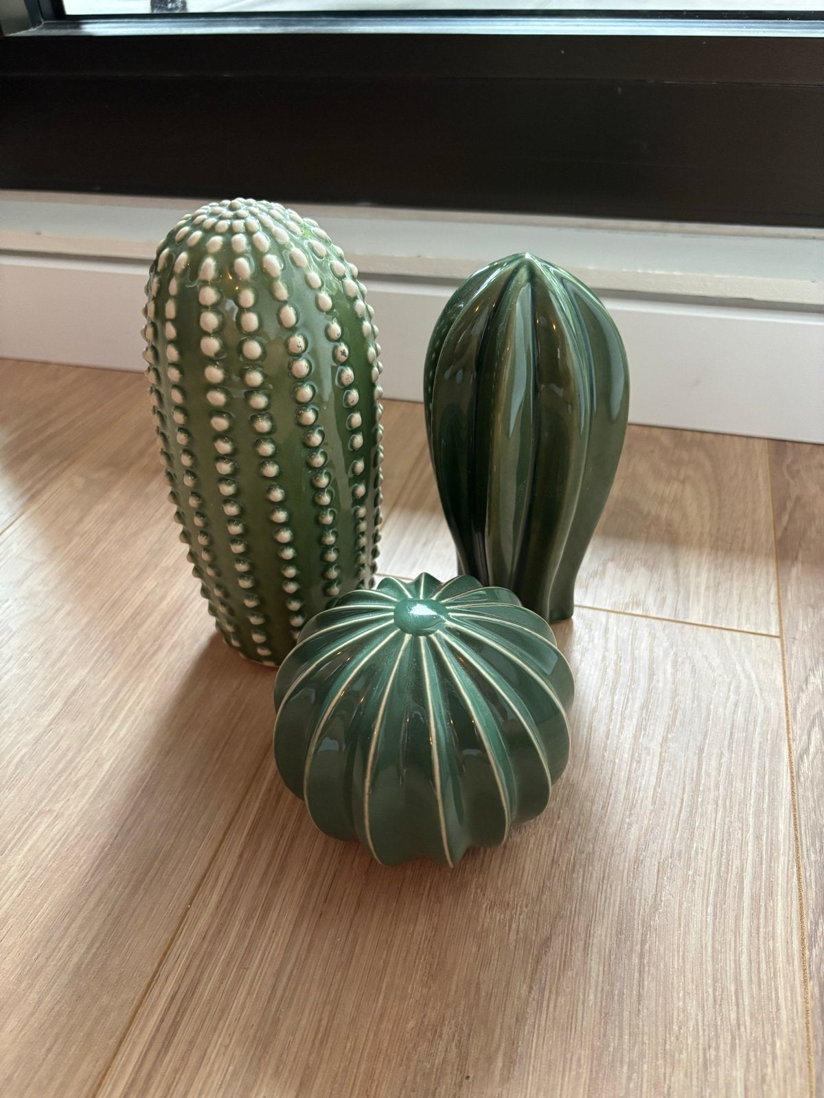 Decoratieve Cactus Beeldjes - Aardewerk, Ophalen, Groen, Zo goed als nieuw, Modern