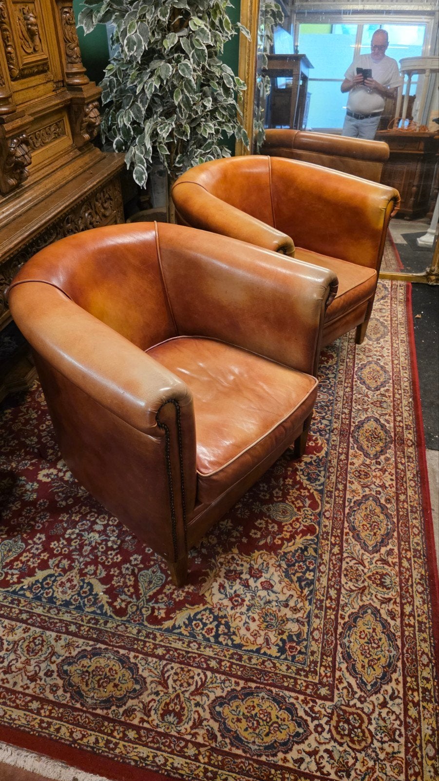 2 schapenlederen clubfauteuils, Ophalen