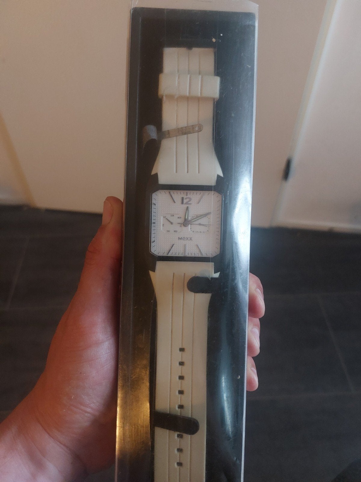 Mexx Horloge MX2C975 - Vierkante Kast, Witte Siliconen Band, Overige merken, Staal, Polshorloge, Kunststof