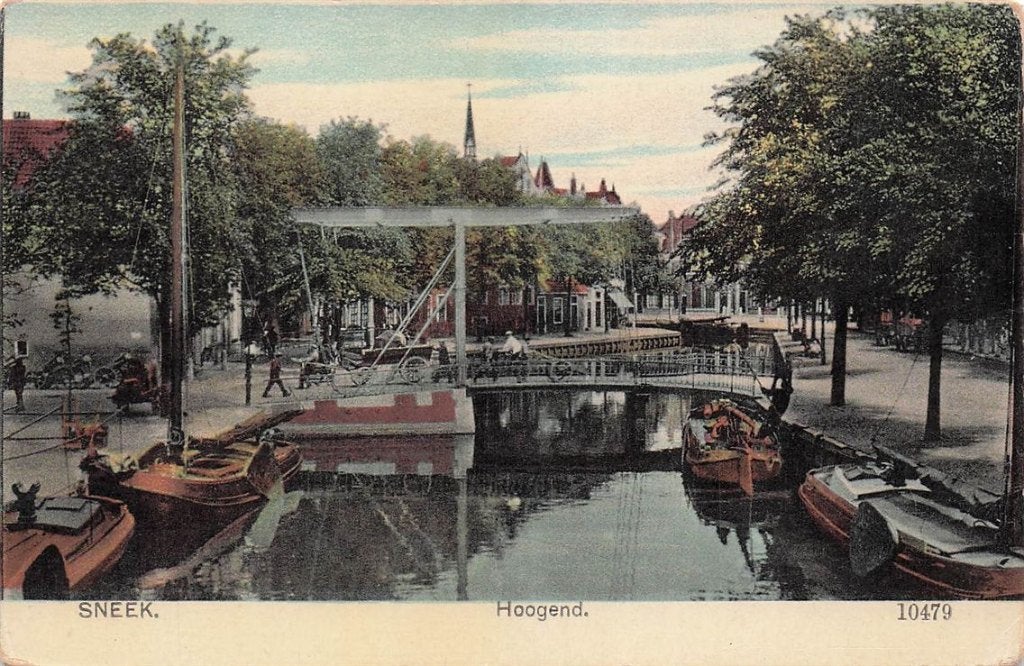 703-451-019 Sneek Hoogend, Verzamelen, Ansichtkaarten | Nederland, Friesland, Voor 1920, Verzenden