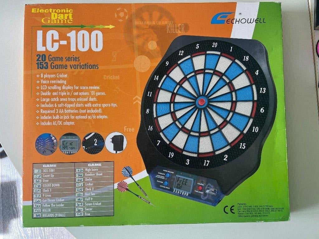 Elektronisch Dartbord LC-100 met 153 Spelvariaties, Ophalen, Nieuw, Dartbord met pijlen, Soft tip