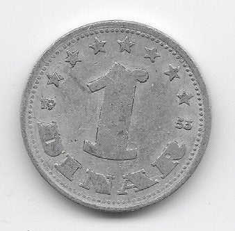 Joegoslavië 1 dinar 1953 KM# 30, Verzenden, Joegoslavië, Losse munt