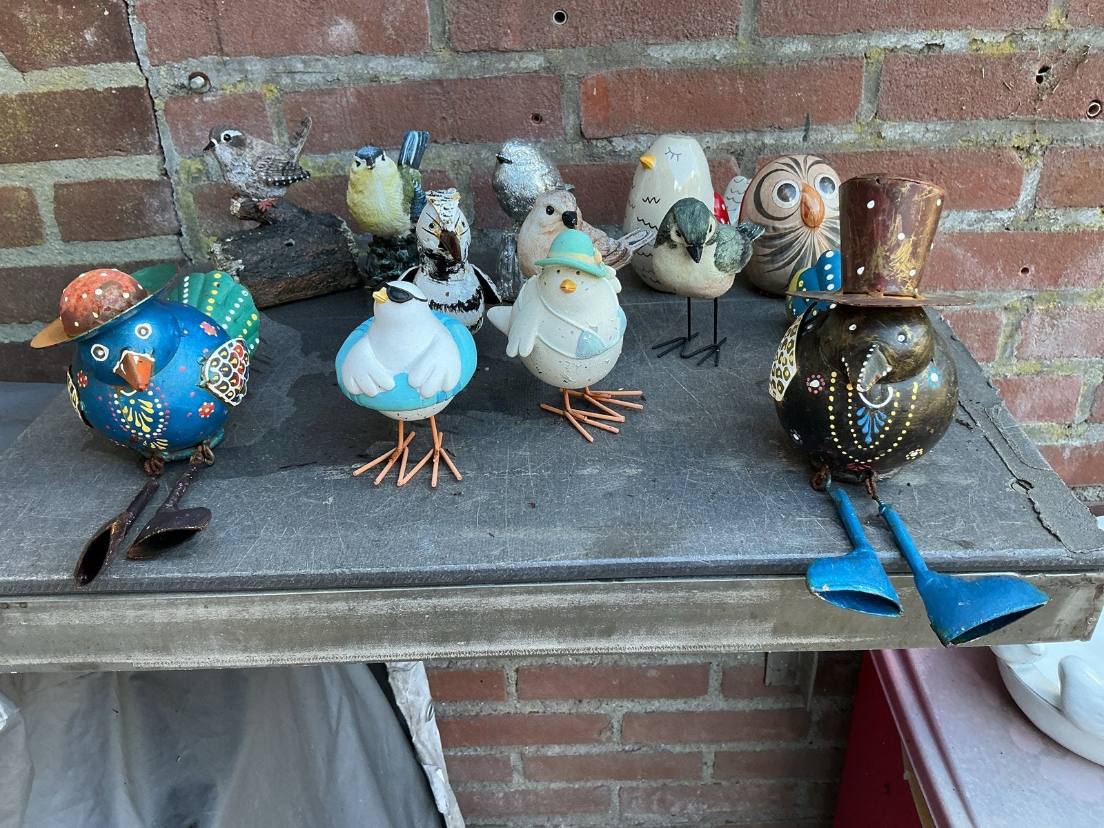 Diverse decoratieve vogels van metaal en hout, Huis en Inrichting, Gebruikt, Meerkleurig, Overige stijlen, Ophalen of Verzenden