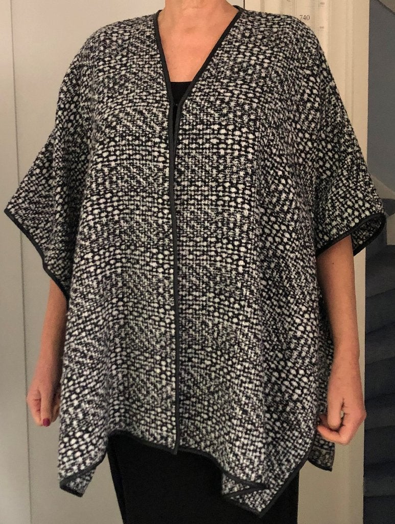 Cape D.Jeans zwart - wit gemeleerd Omslagdoek, Kleding | Dames, D Jeans, Zwart, Maat 46/48 (XL) of groter, Ophalen of Verzenden