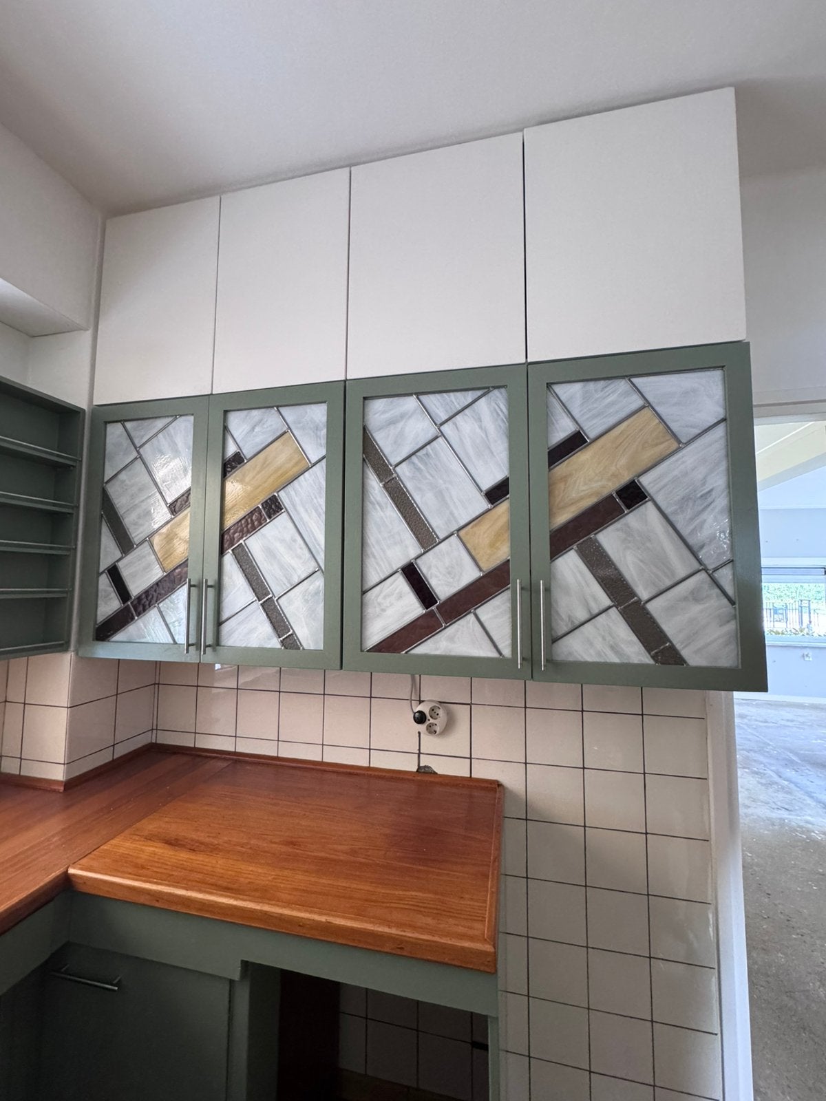 Vintage glas in lood deuren, Ophalen, Gebruikt