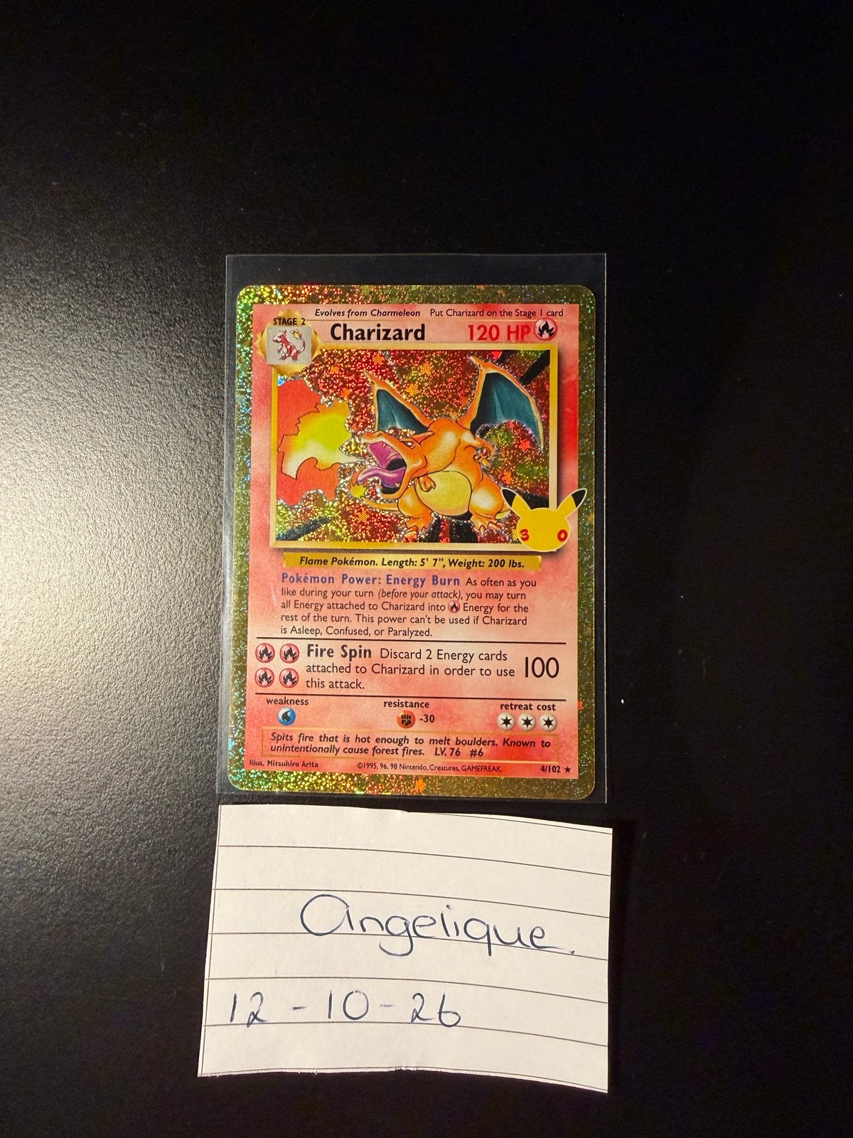 Pokémon Charizard Celebrations 30th Anniversary Foil Kaart, Ophalen, Zo goed als nieuw, Losse kaart, Foil