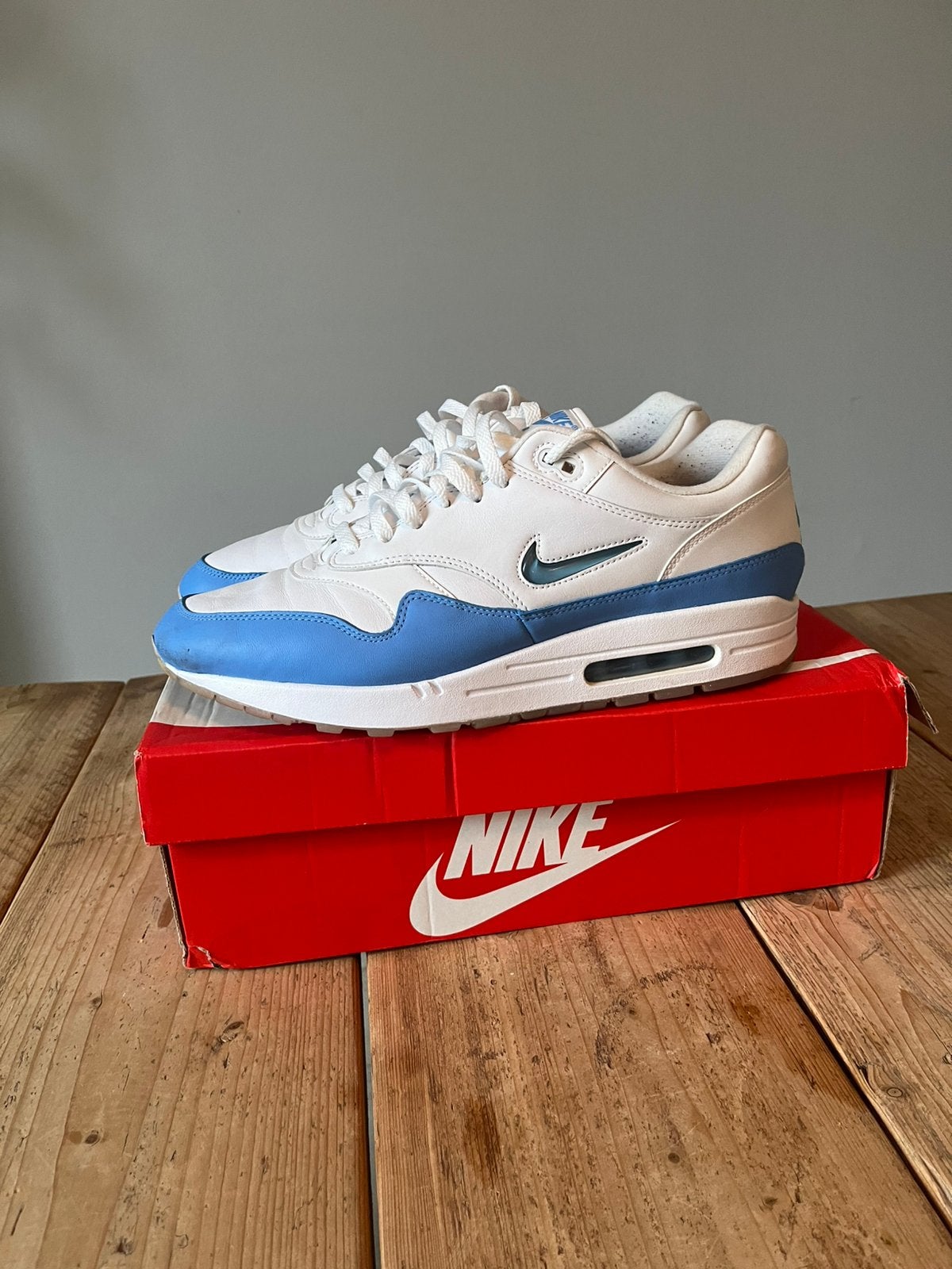 Nike Air Max 1 Premium SC Jewel University Blue maat 47,5, Ophalen of Verzenden, Zo goed als nieuw, Blauw, Sneakers of Gympen