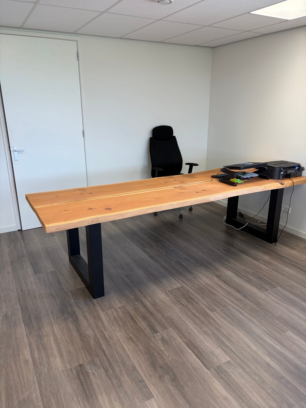 KOOPJE!! Douglas Houten Tafel met U-poten (300x98x80), Ophalen, ., 50 tot 100 cm, Vijf personen of meer