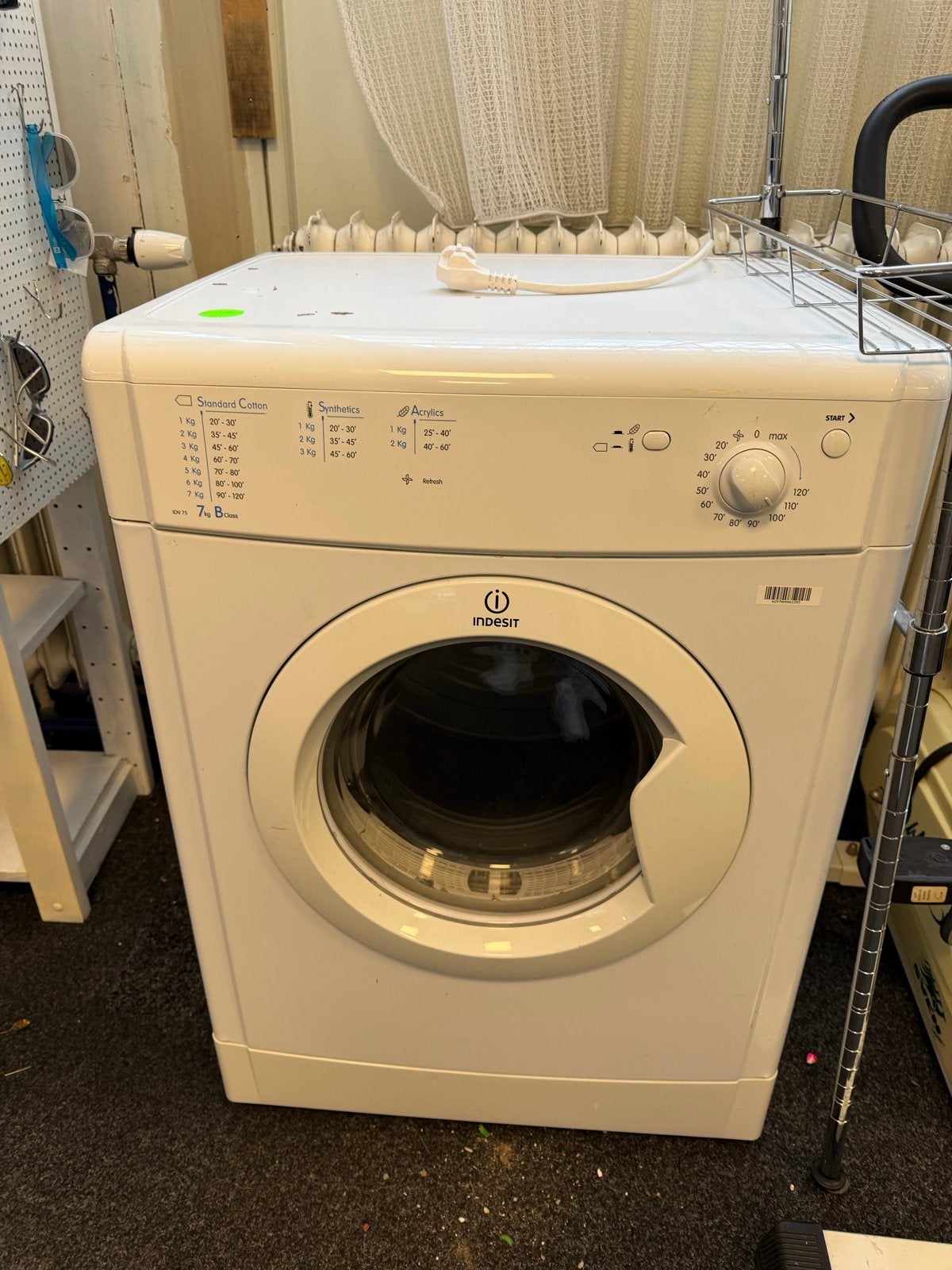 Indesit Wasdroger - Voorlader, 7kg, Goede Staat, Ophalen, 6 tot 8 kg, Gebruikt, Luchtafvoer
