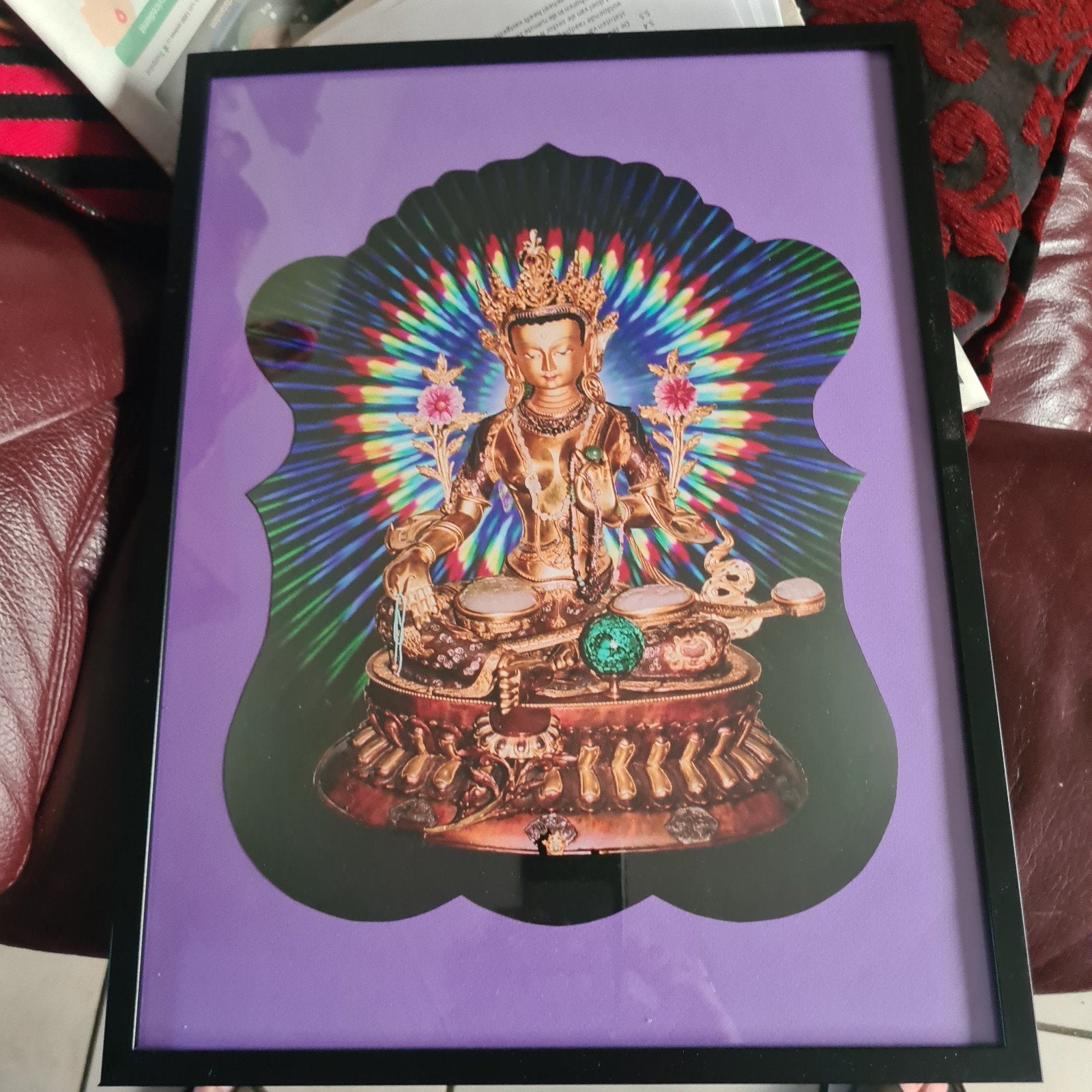 Boeddha Afbeelding in Lijst - Spirituele Decoratie, Antiek en Kunst, Kunst | Schilderijen | Klassiek, Ophalen, Overige stijlen