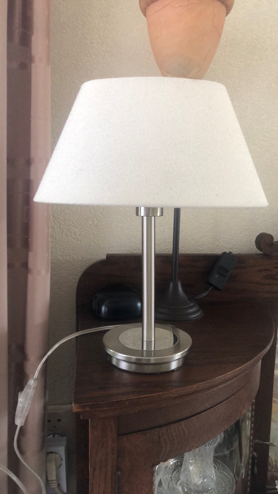 2 bedtafellampjes 30 cm hoog zware metalen voet, Ophalen of Verzenden, Zo goed als nieuw