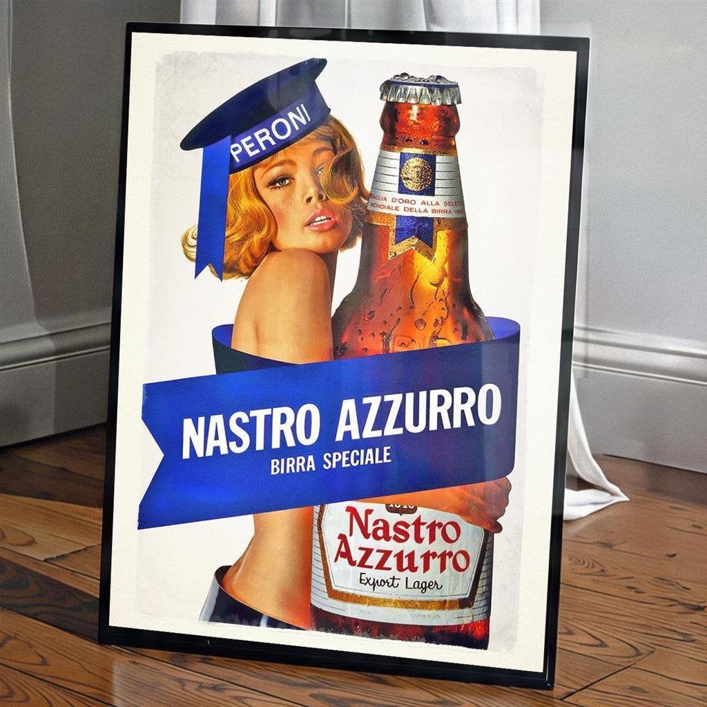 Peroni Bier Bar Retro Italie Poster 50x70cm, Verzenden, Nieuw, A1 t/m A3, Film en Tv