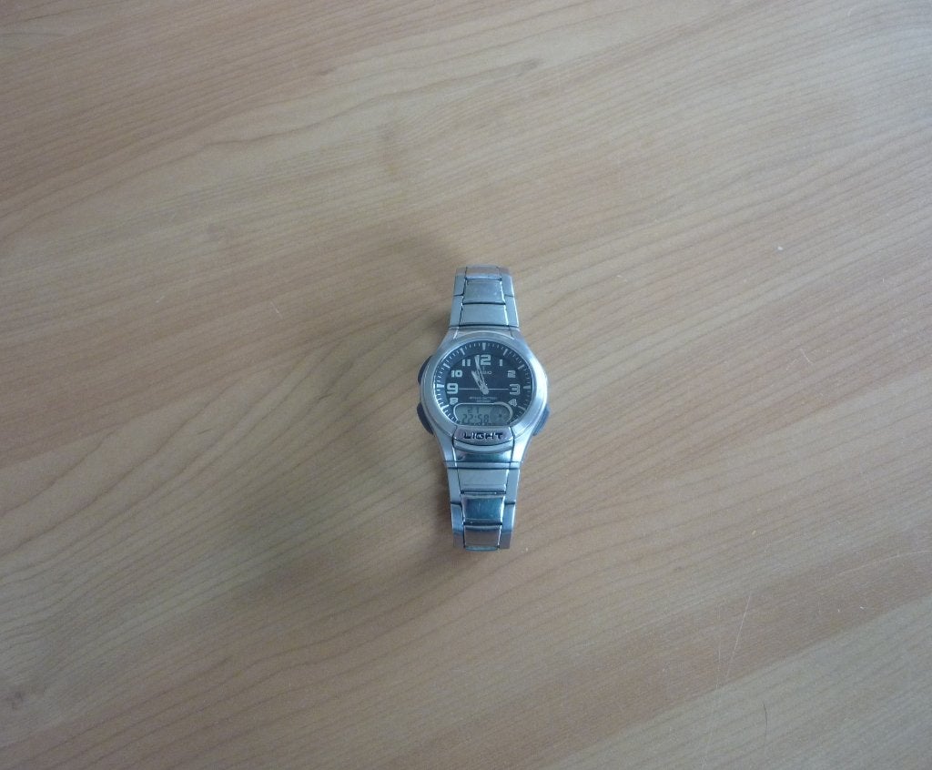 Stainless steel heren horloge van Casio Telememo 30 AQ-180W, Ophalen of Verzenden, Staal, Casio