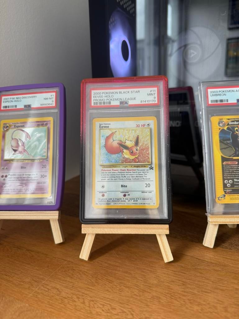 Eevee Black star promo holo WoTC met Swirl PSA 9, Ophalen of Verzenden, Zo goed als nieuw