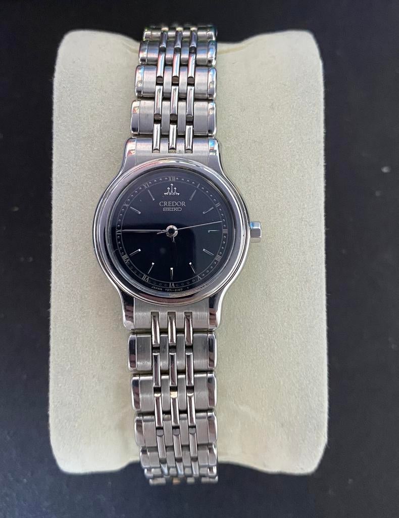Credor Seiko 7371-0090 A0 Horloge met papieren en map, Sieraden, Tassen en Uiterlijk, Horloges | Dames, Ophalen, Staal, Polshorloge