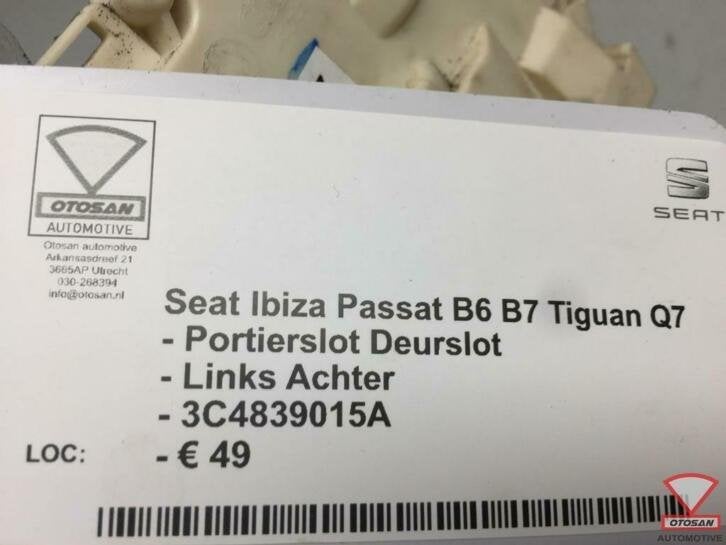vw passat b6 portierslot deurslot links achter 3c4839015a, Gebruikt, Volkswagen, Volkswagen AG, Achter