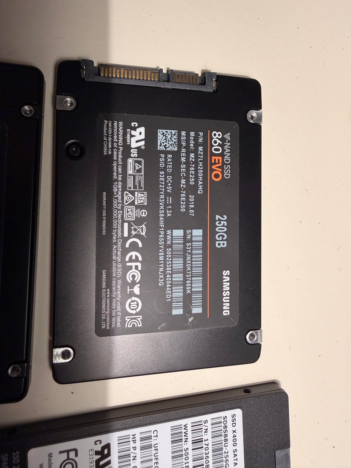 Samsung 860 EVO 250GB SSD - 3 maanden garantie, Computers en Software, Harde schijven, Intern, Gebruikt, Verzenden, Server