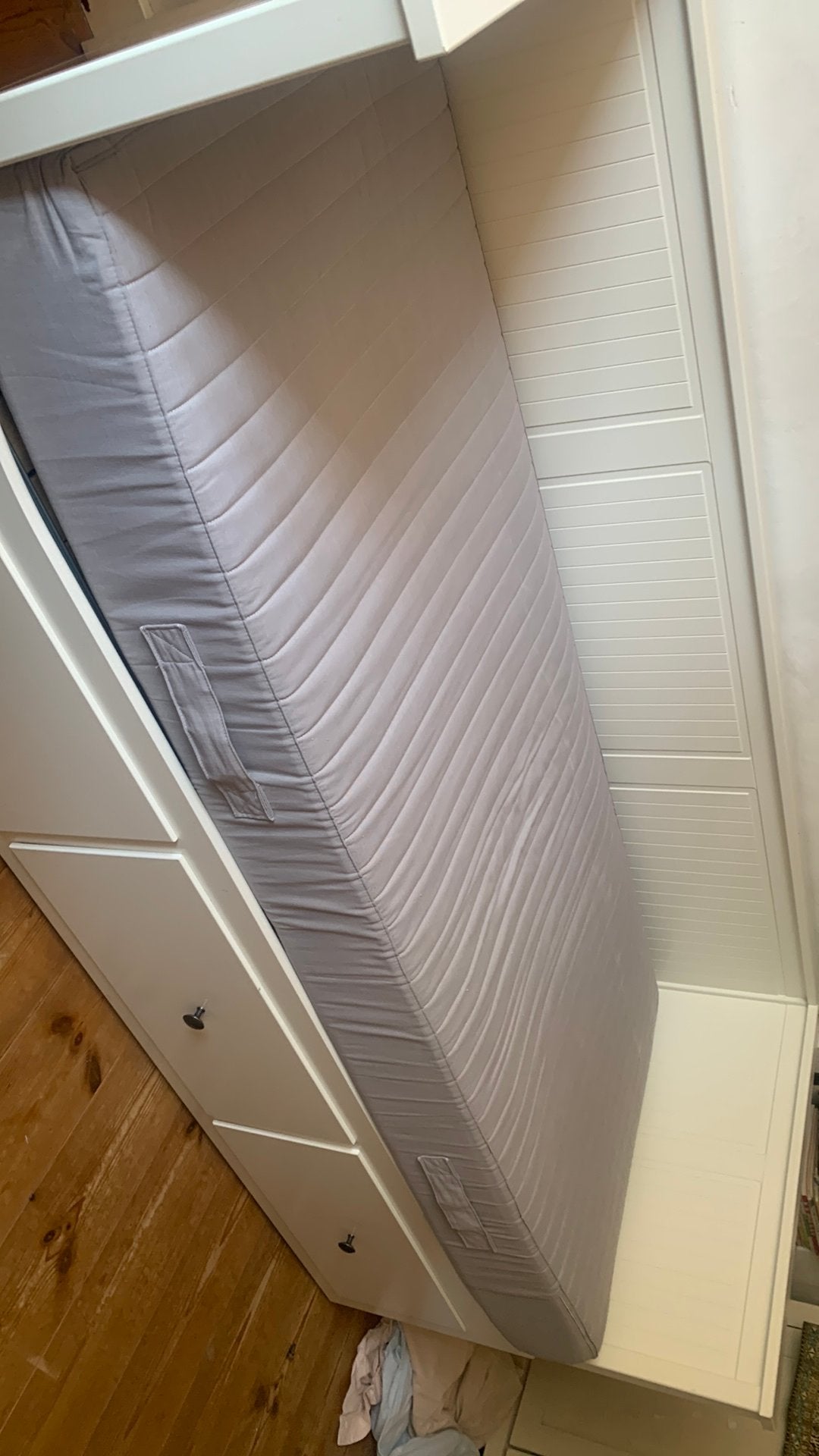 Bed Ikea 1 persoons wit  met 3 laden, Huis en Inrichting, Slaapkamer | Bedden, Ophalen, 90 cm, Eenpersoons, Wit