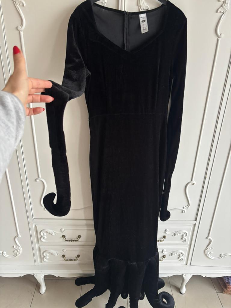 Zgan maleficient Morticia halloween jurk Smiffys maat S, Ophalen of Verzenden, Zo goed als nieuw, Halloween, Kleding