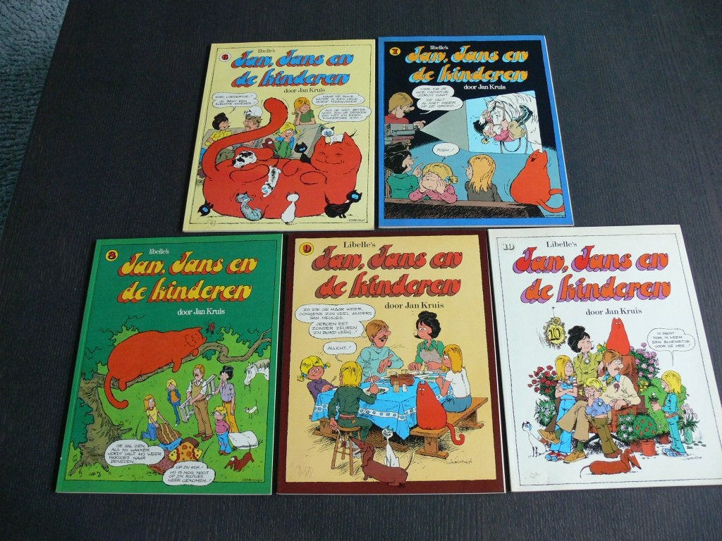 Jan, Jans en de kinderen - deel 6 t/m 10, Meerdere stripboeken, Verzenden, Zo goed als nieuw