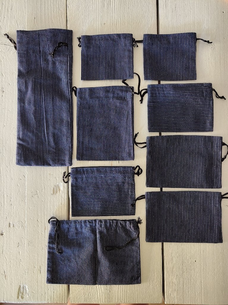 9 Mooie, stoffen zakjes - Hollandse stof blauw/wit, folklore, Hobby en Vrije tijd, Blauw, Nieuw, Ophalen of Verzenden, Katoen