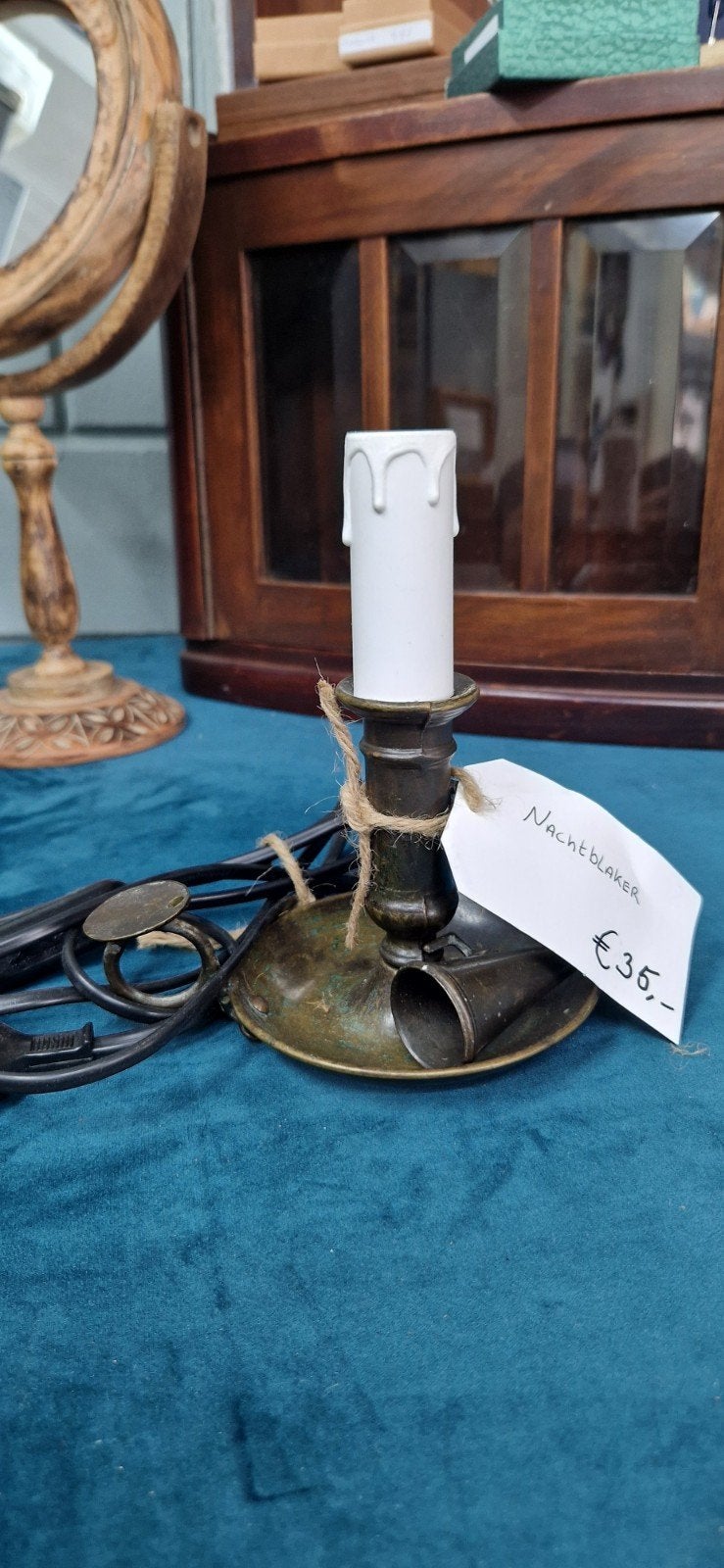 Antieke Nachtblaker Lamp - Sfeervolle Verlichting, Antiek en Kunst, Ophalen of Verzenden