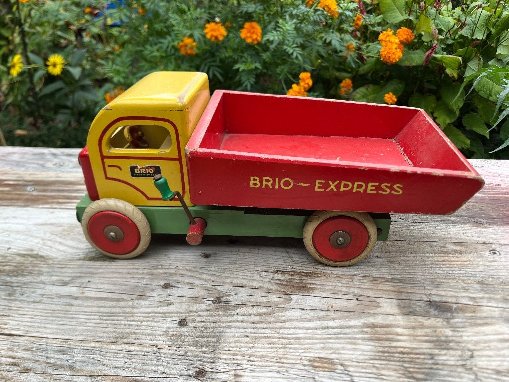 Houten vrachtwagen vintage Brio Express, Ophalen of Verzenden
