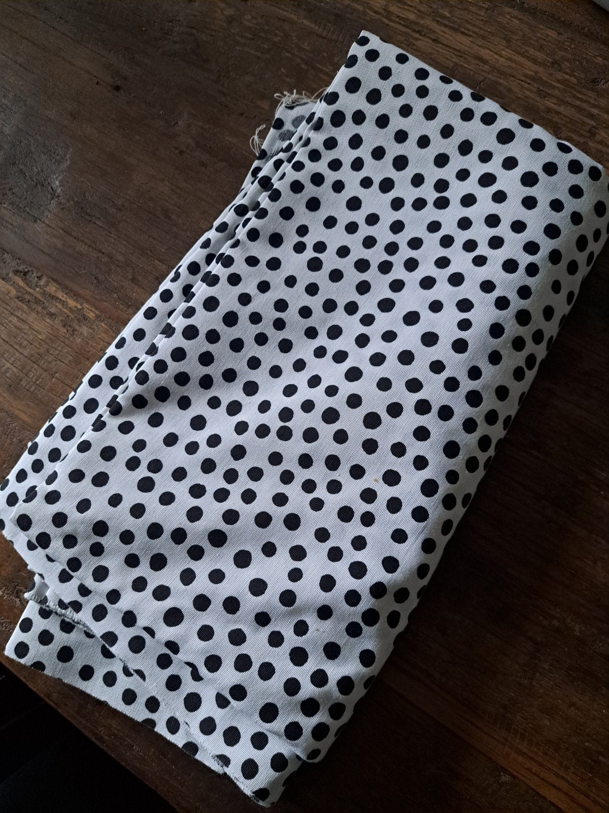 stof polkadot zwart-wit, 120 cm of meer, Wit, Nieuw, Ophalen of Verzenden