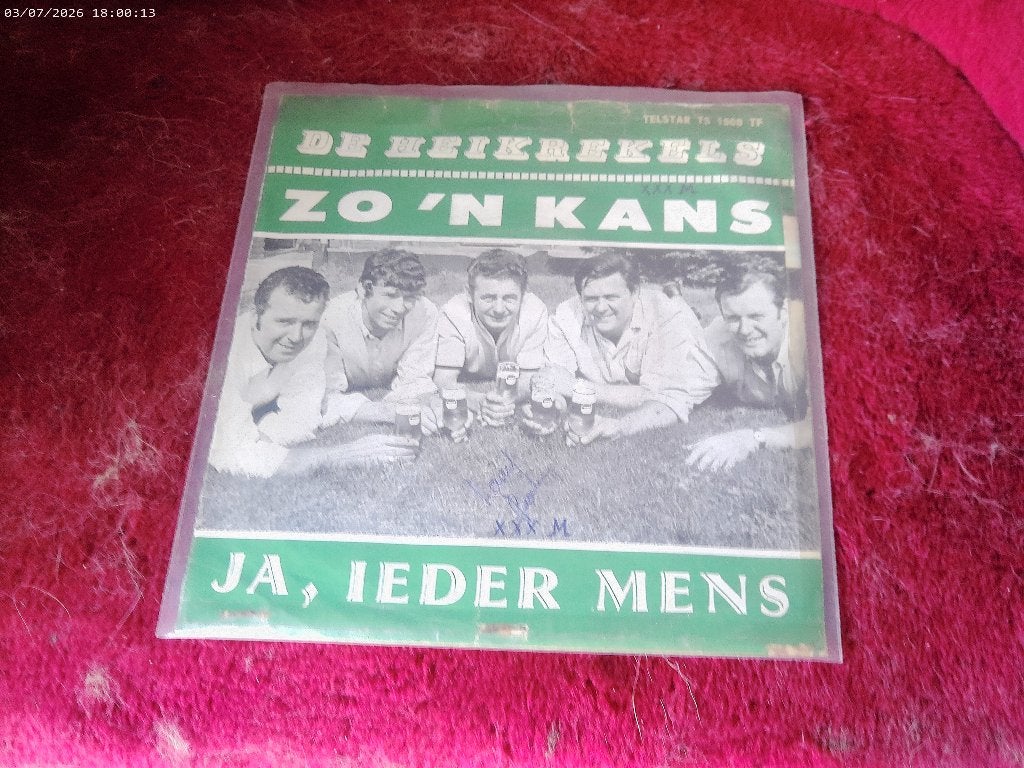 De Heikrekels - zo 'n Kans / Ja ieder mens, Cd's en Dvd's, Vinyl Singles, Gebruikt, Fotohoes, 7 inch, Ophalen of Verzenden