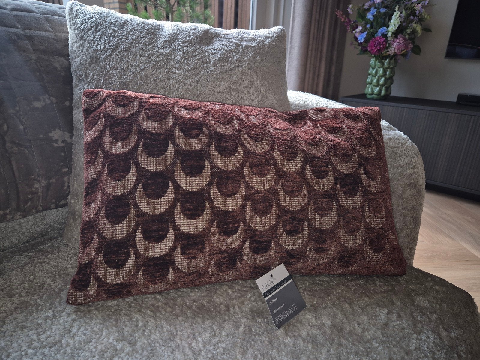 Kussen Lunaro Bordeaux 30x50 cm, Overige merken, Met print, Nieuw, Ophalen of Verzenden