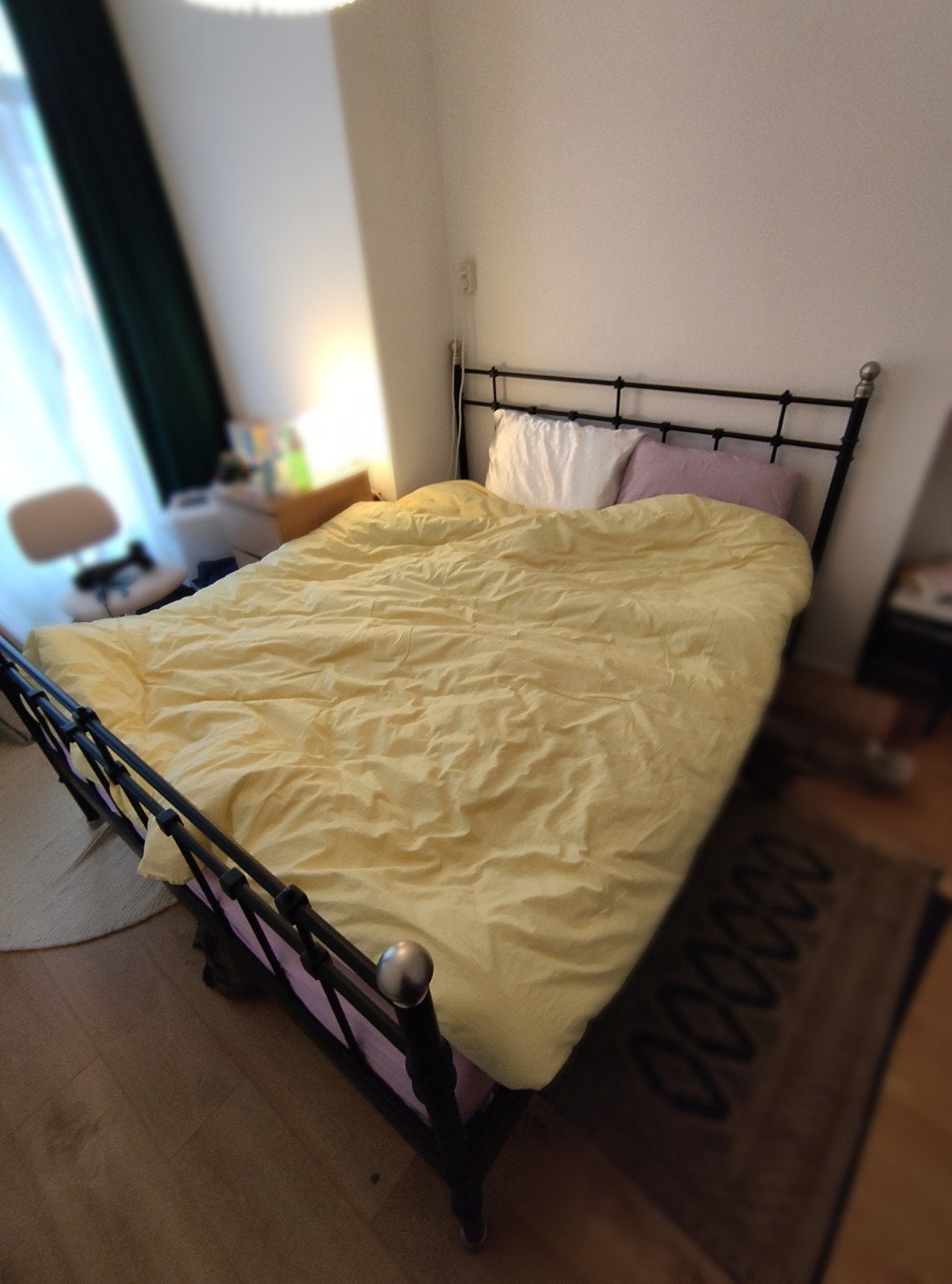 Zwart spijlen bed, 2 persoonsnaam, 160*200, ikea, Ophalen, Gebruikt, Zwart, Tweepersoons