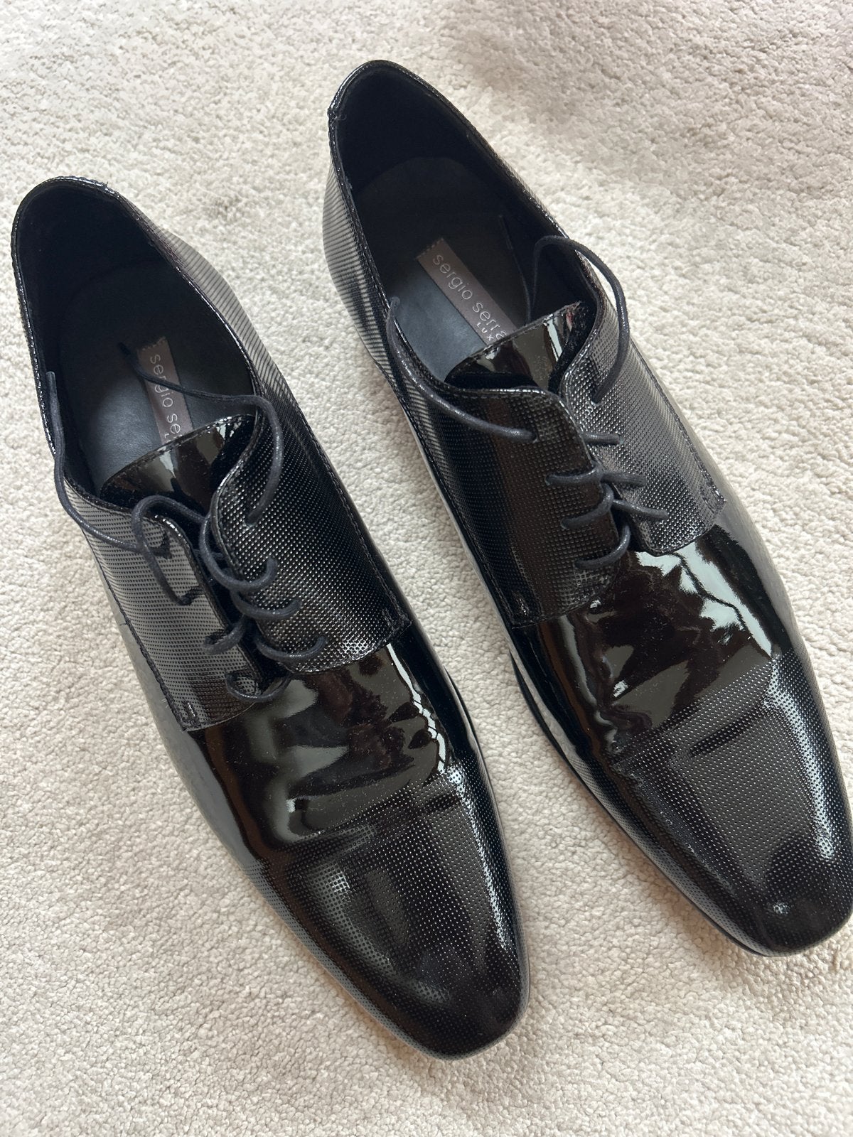 Sergio Serrano Zwarte Lak Nette Schoenen - Nieuwstaat, Ophalen of Verzenden, Zo goed als nieuw, Zwart, Veterschoenen