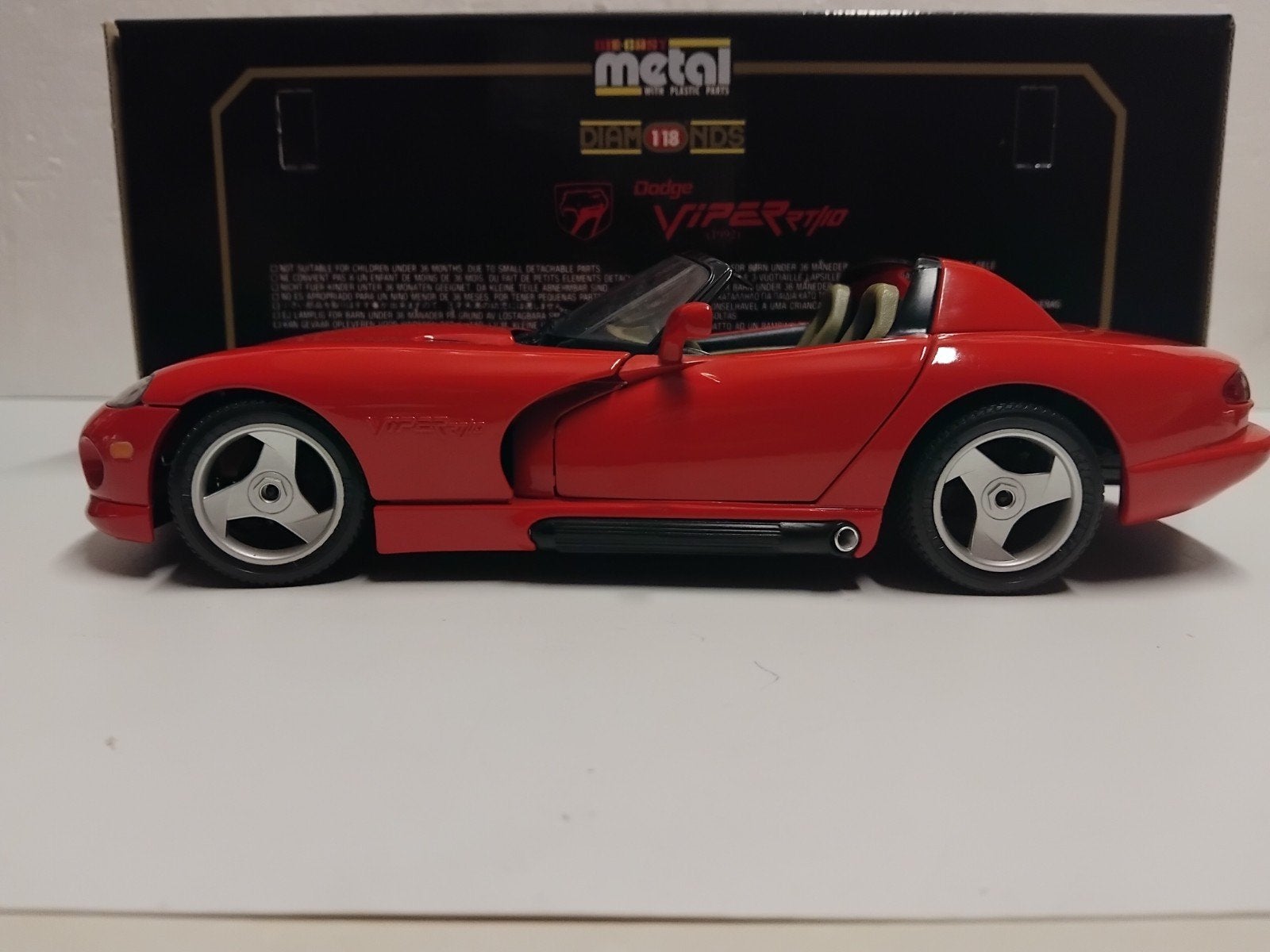 Dodge Viper RT/10 Targa rood Bburago metal 1:18 KRD, Ophalen of Verzenden, Zo goed als nieuw, Auto, Overige merken