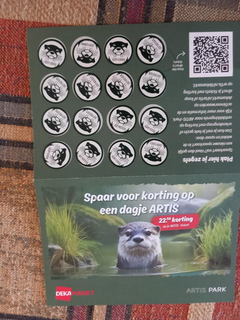 Artis entreekaart, Eén persoon, Kortingskaart