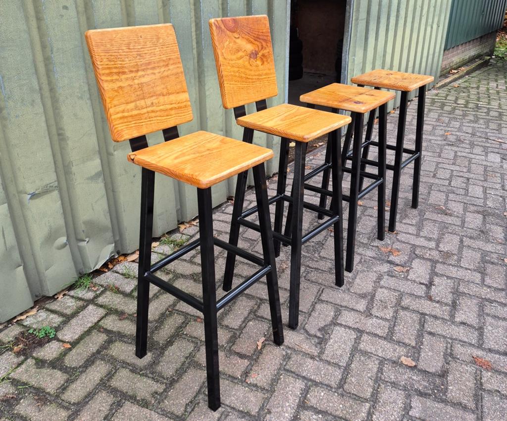 Stalen bar krukken, Ophalen, 5 krukken of meer, Met voetsteun, 60 tot 90 cm
