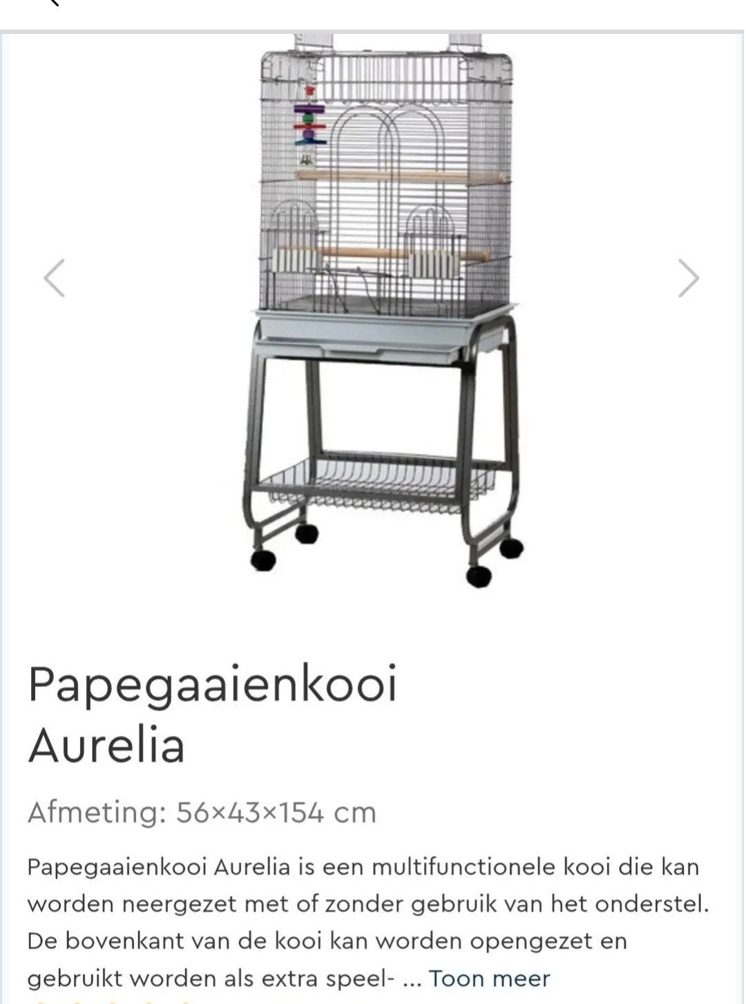 grote vogelkooi zgan, Ophalen, Zo goed als nieuw, Metaal, Vogelkooi