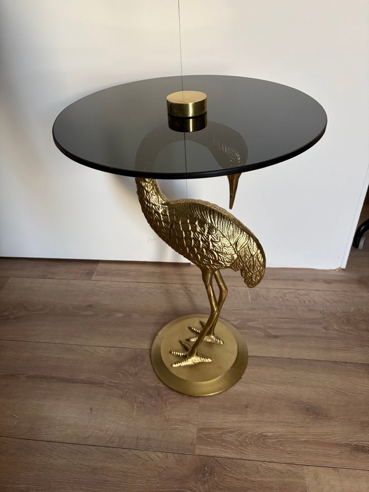Bijzettafel kraanvogel - Dutchbone, Ophalen, Minder dan 55 cm, Rond, 60 cm of meer