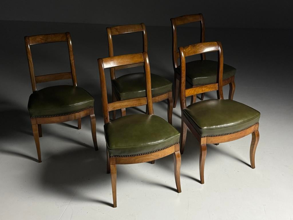 Franse eetkamerstoelen set van 5, Huis en Inrichting, Stoelen, Ophalen, Zo goed als nieuw, Bruin, Vier