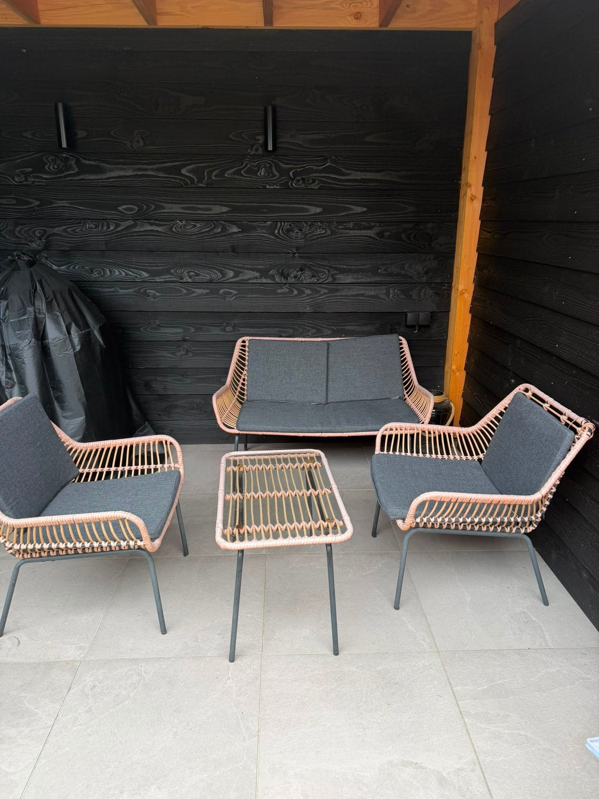 Loungeset, Tuin en Terras, Tuinsets en Loungesets, Ophalen, Zo goed als nieuw, Kunststof, Stoel