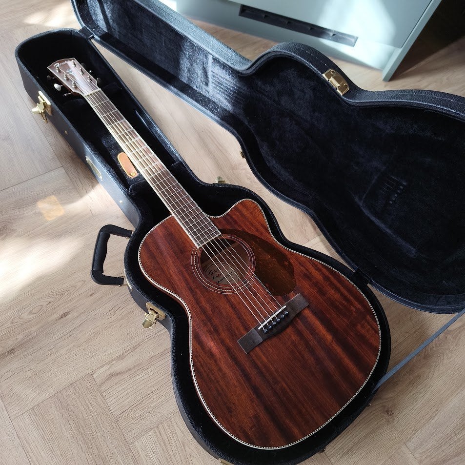 Akoestische gitaar Fender Paramount PM-3C AM NE NAT mahogany, Ophalen, Zo goed als nieuw, Western- of Steelstringgitaar, Met koffer