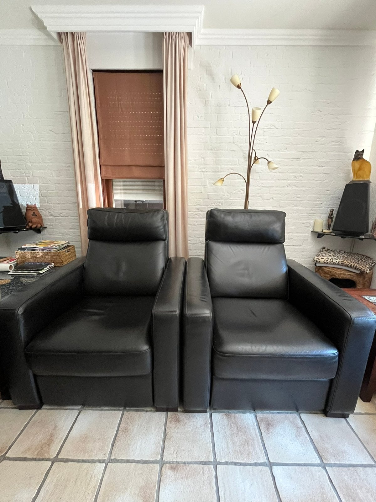 Relaxstoelen, Huis en Inrichting, Fauteuils, Ophalen, Gebruikt, Leer, Modern