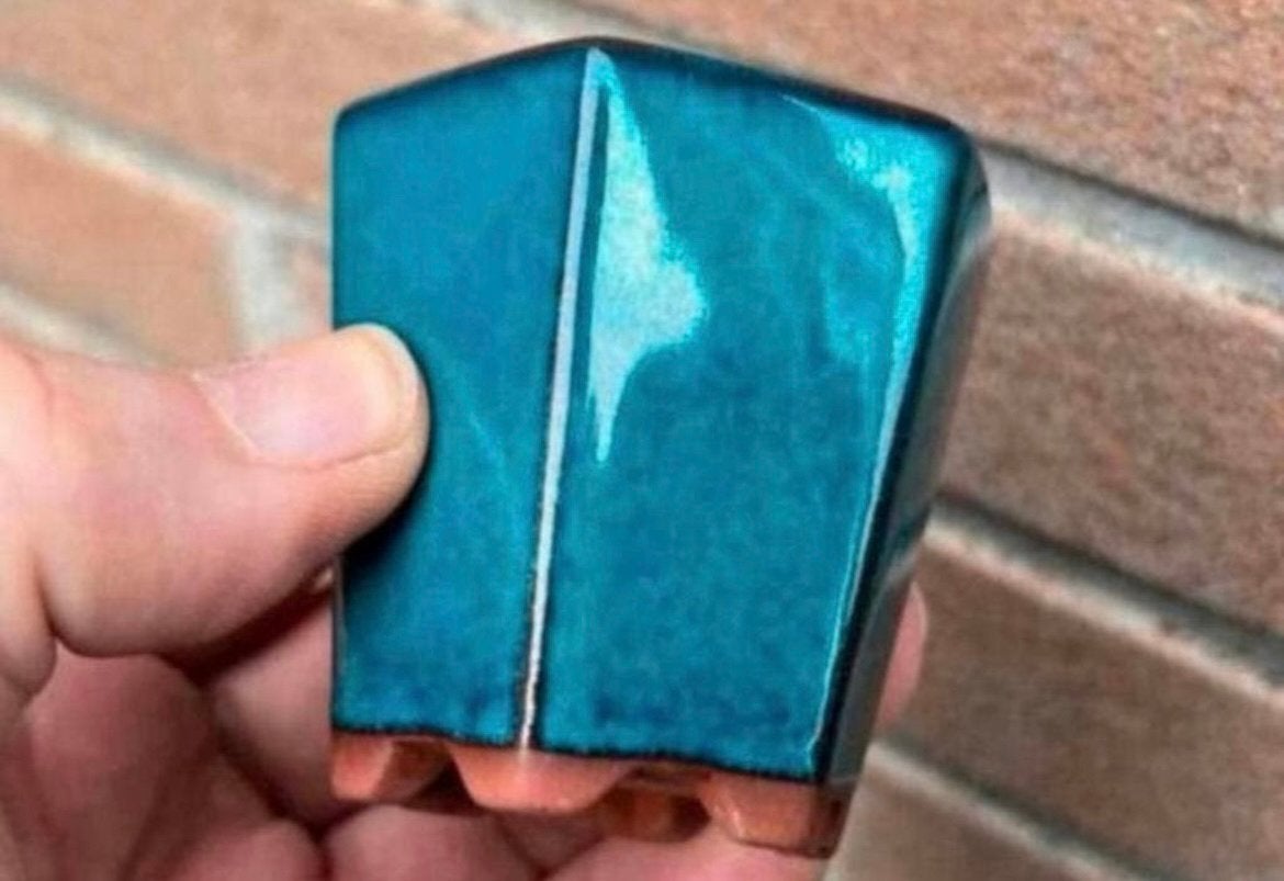 Bonsai Cascade pot blauw geglazuurd aardewerk 5,5x5x5,8, Tuin en Terras, Bloempotten, Nieuw, Ophalen of Verzenden, Overige vormen