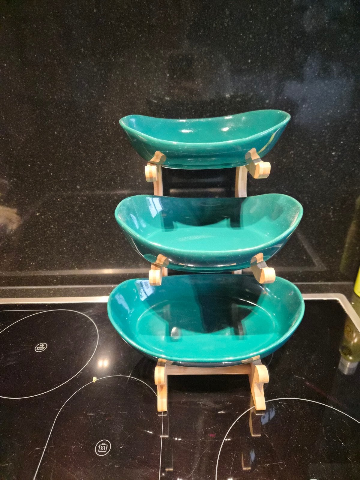3-Laags Etagere Serveerstandaard met Keramische Schalen, Ophalen, Op voet, Porselein of Keramiek, Schaal