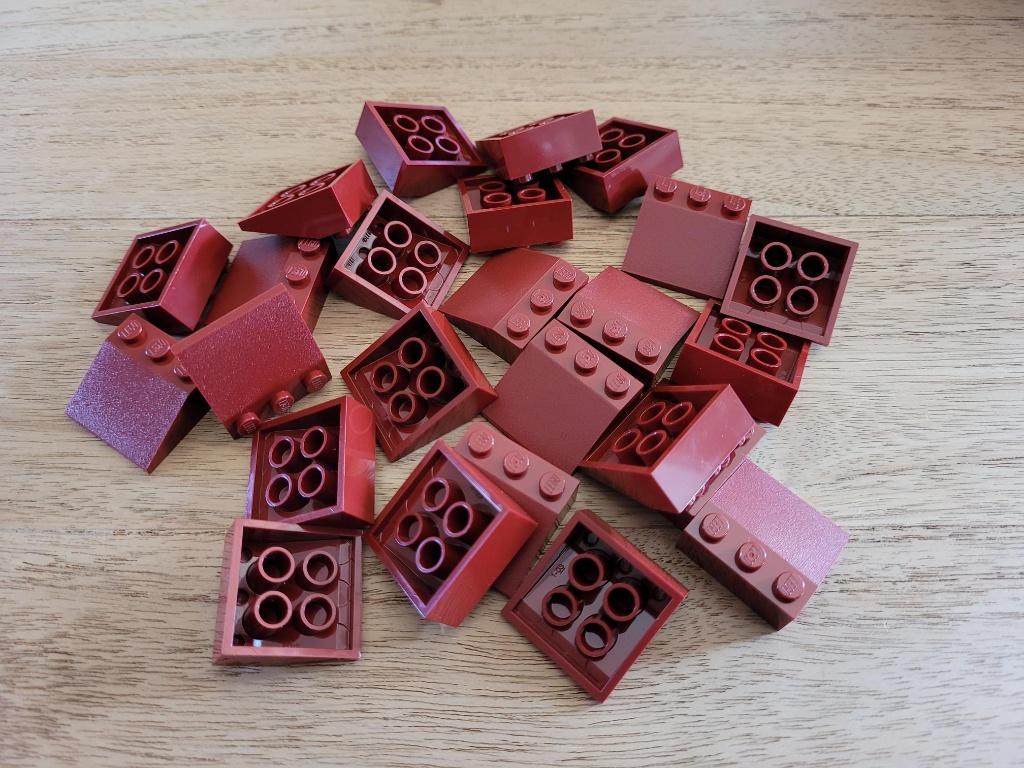 Partij N400=25x Nieuwe Lego dakpannen Dark Red, Lego, Lego, Lego, Nieuw