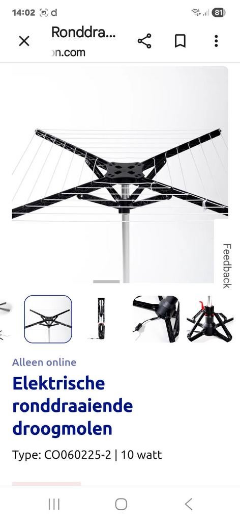 Elektrische ronddraaiende droogmolen, Tuin en Terras, Droogmolens en Wasrekken, Ophalen