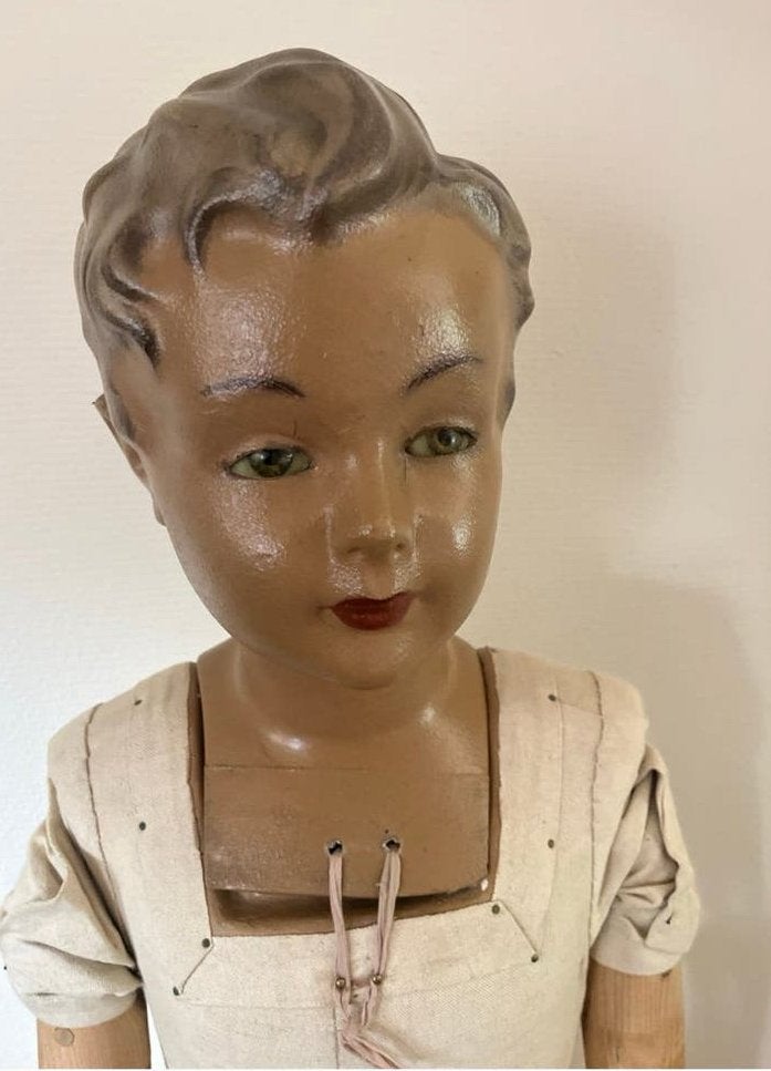 antieke paspop jongen jaren '20/30 Pierre Imans Paris, Ophalen