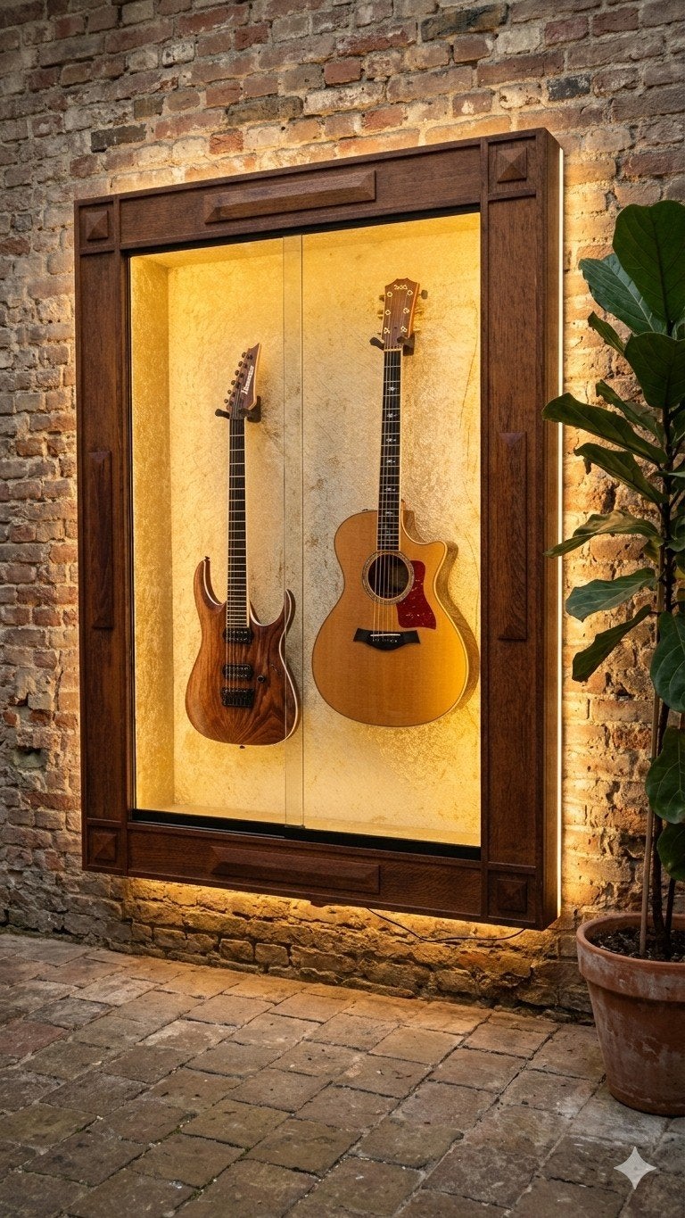 Antieke Art Deco/modern art vitrine kast voor bijv. gitaren, Ophalen, Gebruikt, Overige typen